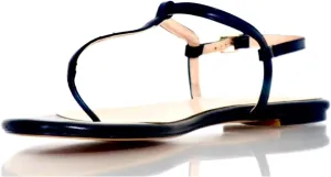 Peculiarity Women's Thong Sandals – Size 14 – Black - Flat Dressy Summer Sandals with Adjustable Ankle Strap – Comfortable Casual Sandals for Beach, Travel, and Everyday Wear
