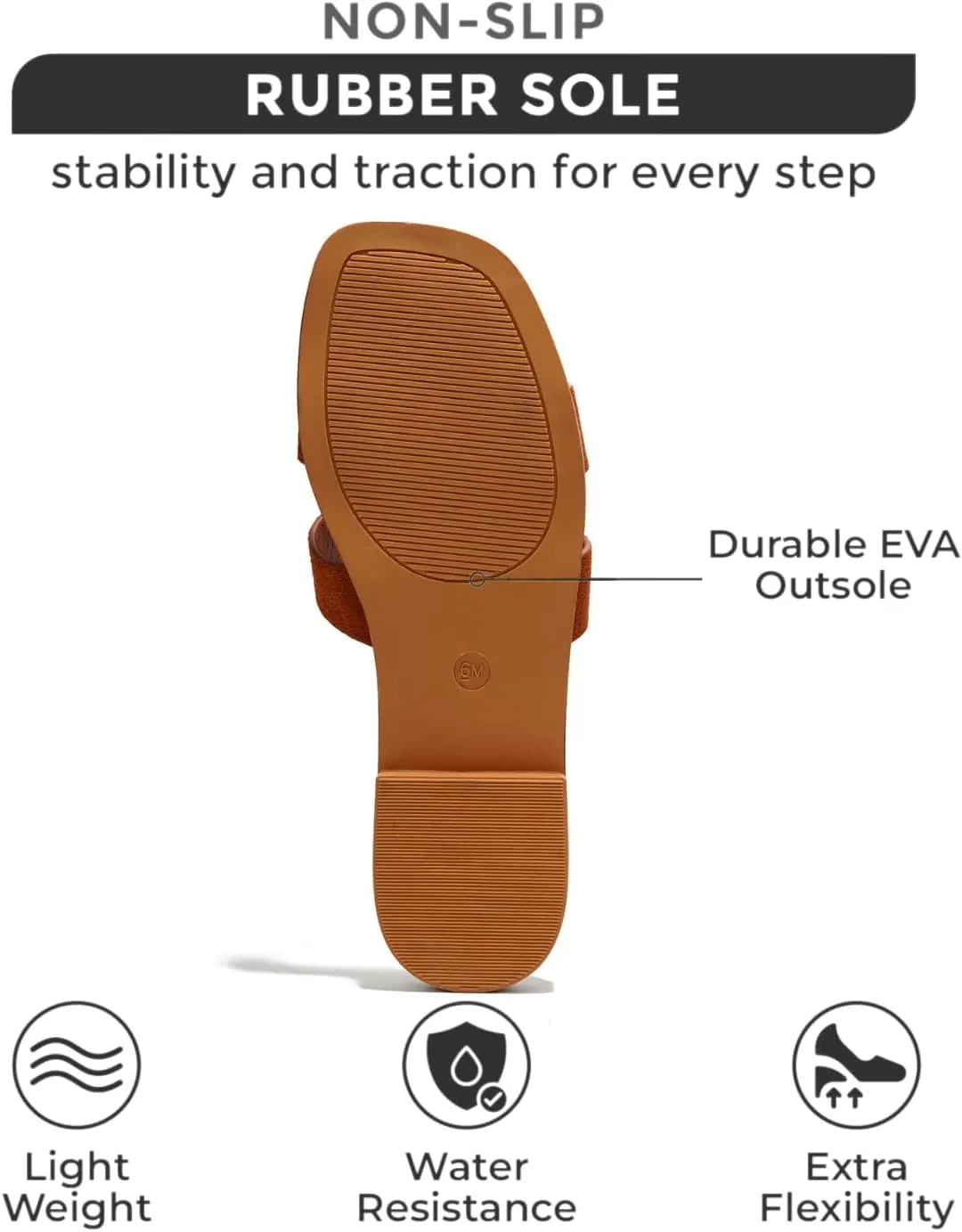 Project Cloud Genuine Leather Summer Sandals for Women 2025 - Comfortable Memory Foam Insole Slides and Non Slip Fashion Flat Womens Sandals (Jannel)