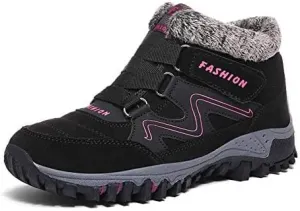Qiucdzi Womens Winter Snow Boots Warm Fur Lined Anti-Slip Ankle Booties Outdoor Walking Shoes Non-Slip Trekking Shoes