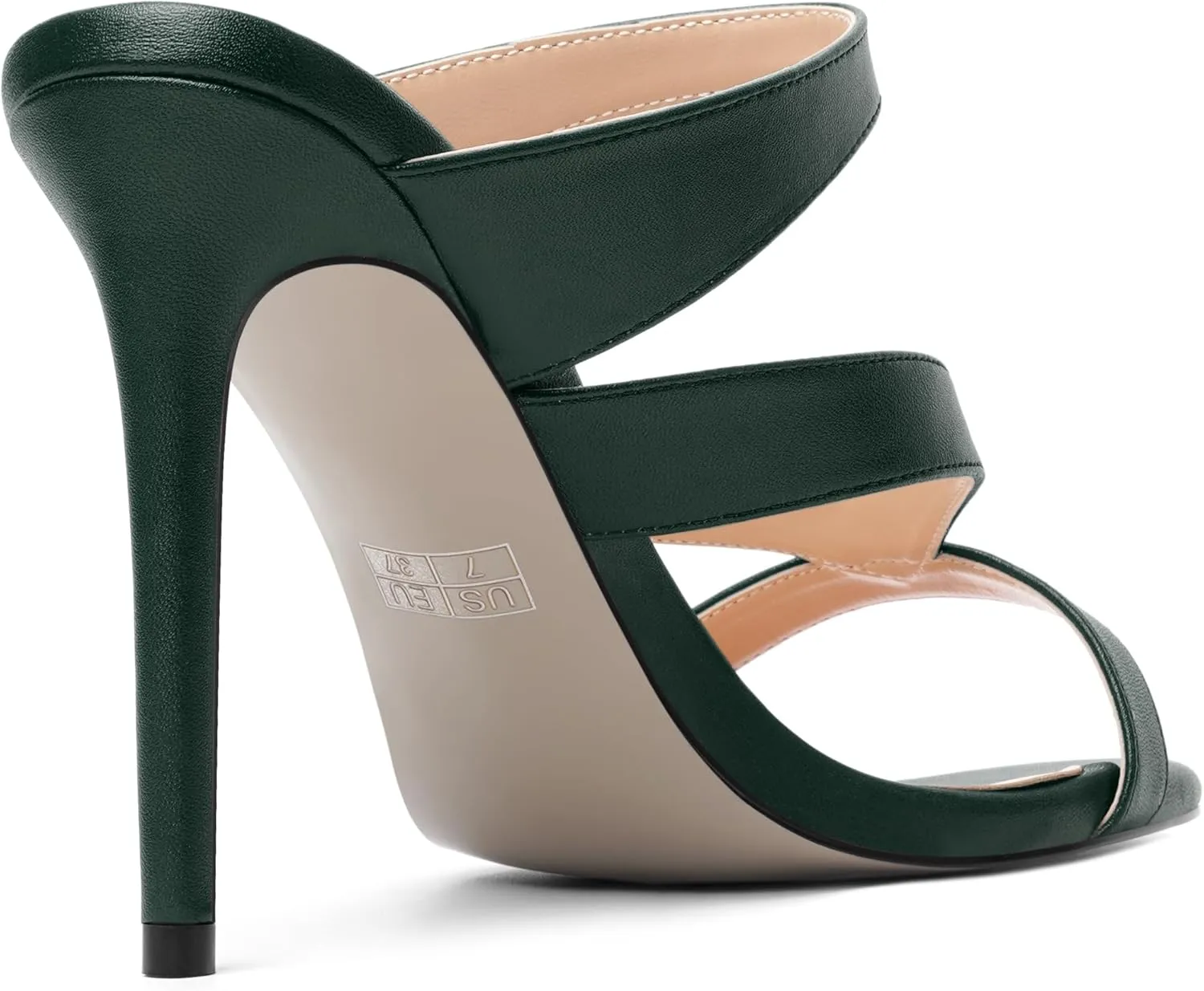 ROSERWISH Womens Night Club Open Toe Fashion Sexy Matte Slip On Stiletto High Heel Heeled Sandals 4 Inch