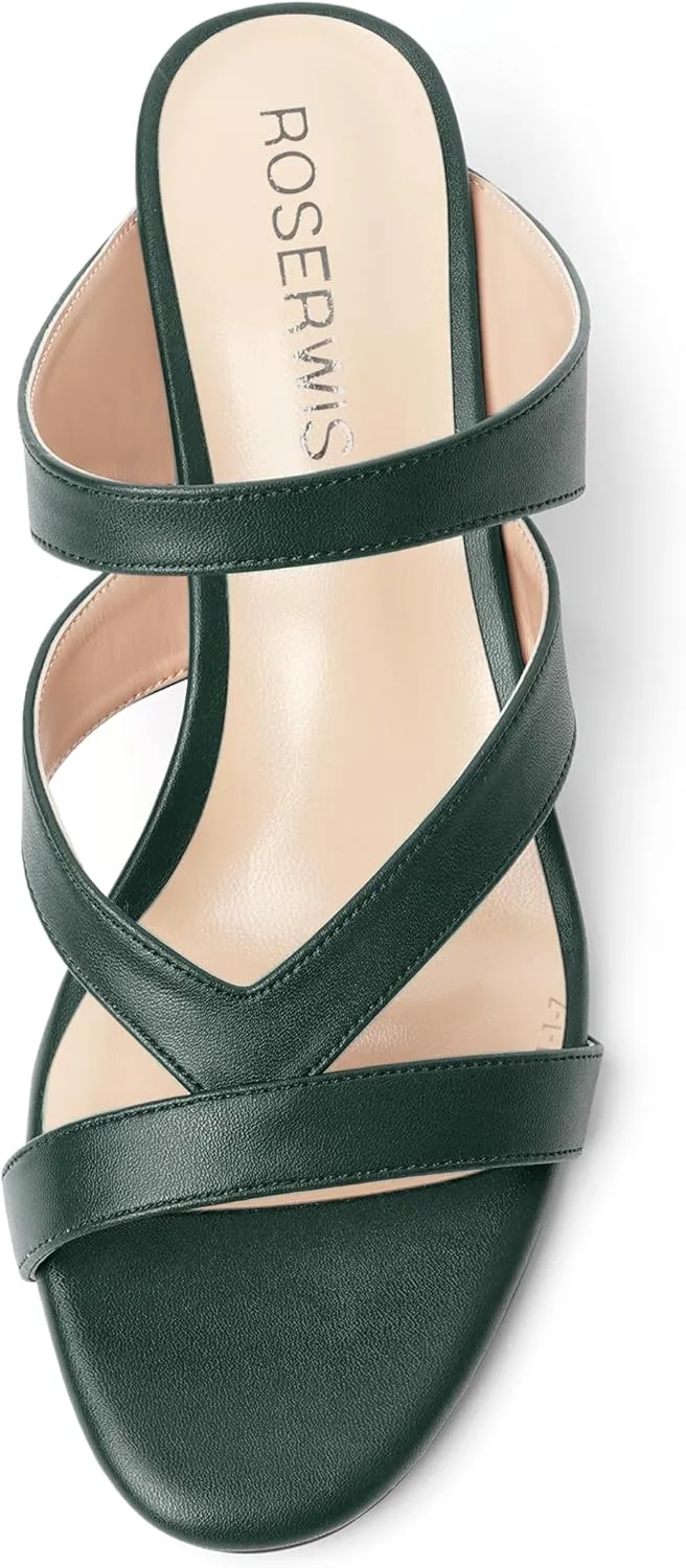 ROSERWISH Womens Night Club Open Toe Fashion Sexy Matte Slip On Stiletto High Heel Heeled Sandals 4 Inch