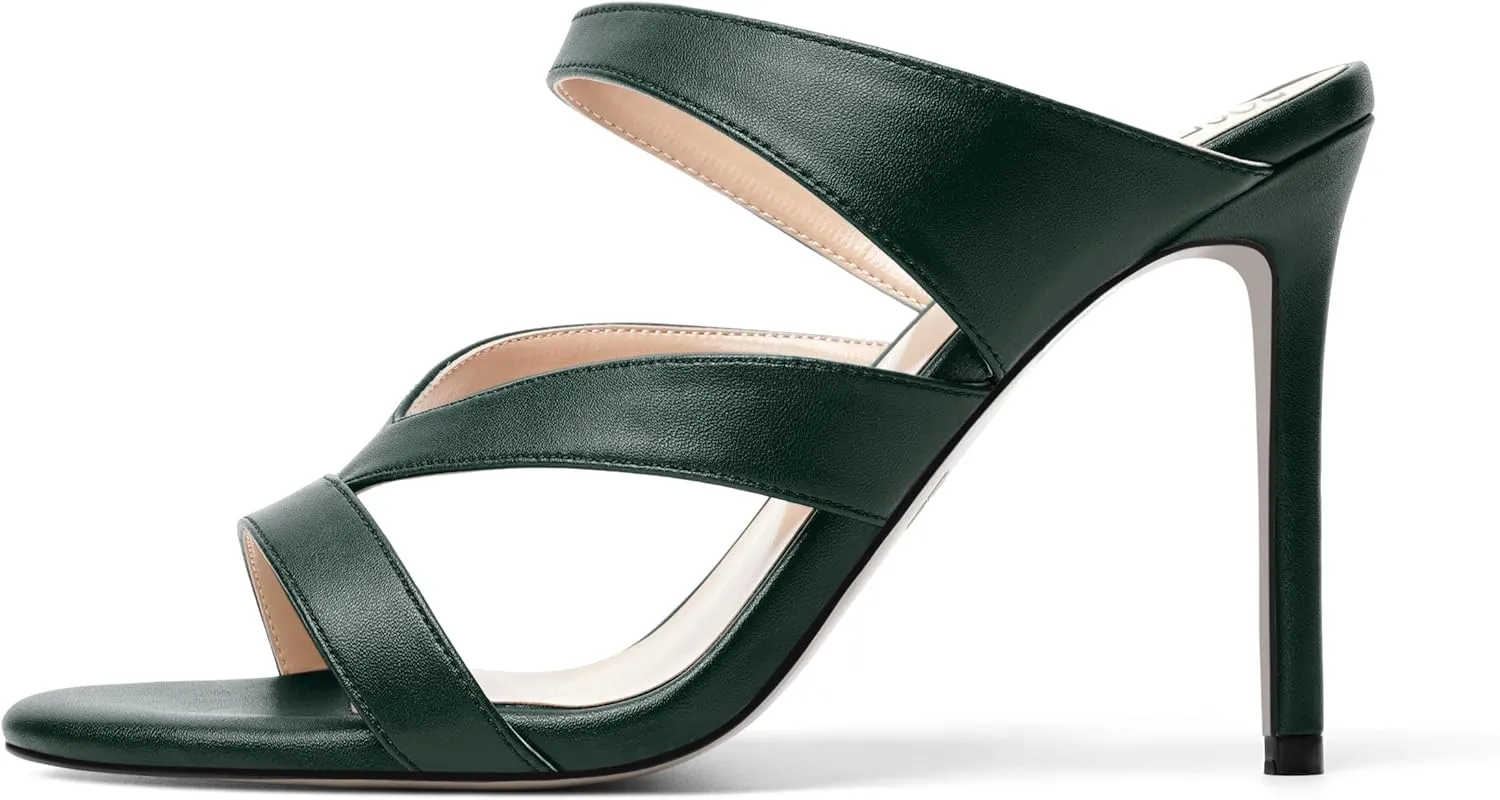 ROSERWISH Womens Night Club Open Toe Fashion Sexy Matte Slip On Stiletto High Heel Heeled Sandals 4 Inch