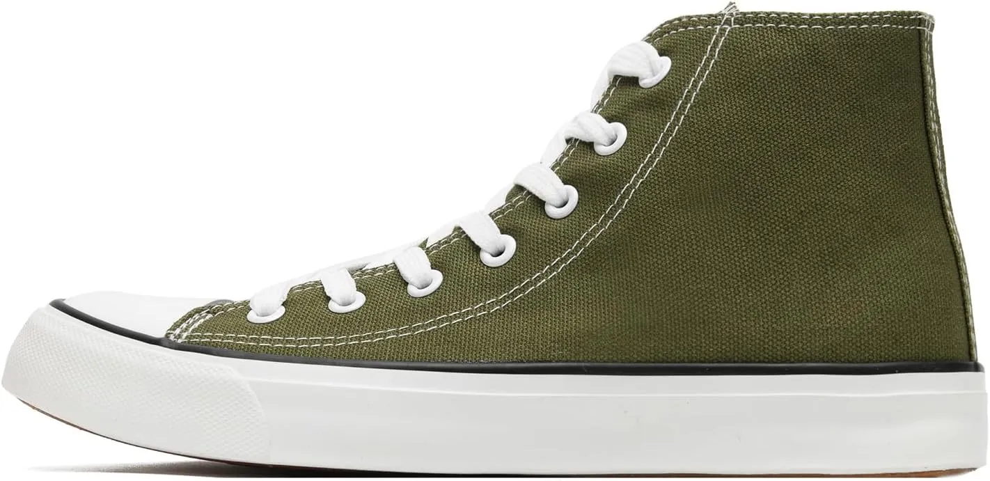 rosyclo Canvas Shoes for Women and Men, High Top Canvas Sneakers Fashion Lace Up Comfortable Womens Classic Casual Tennis Walking Shoes