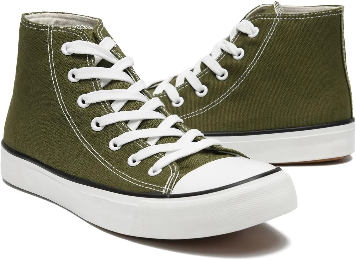 rosyclo Canvas Shoes for Women and Men, High Top Canvas Sneakers Fashion Lace Up Comfortable Womens Classic Casual Tennis Walking Shoes