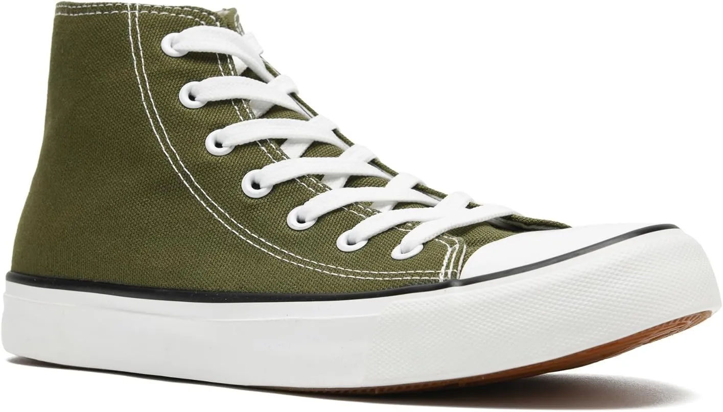 rosyclo Canvas Shoes for Women and Men, High Top Canvas Sneakers Fashion Lace Up Comfortable Womens Classic Casual Tennis Walking Shoes