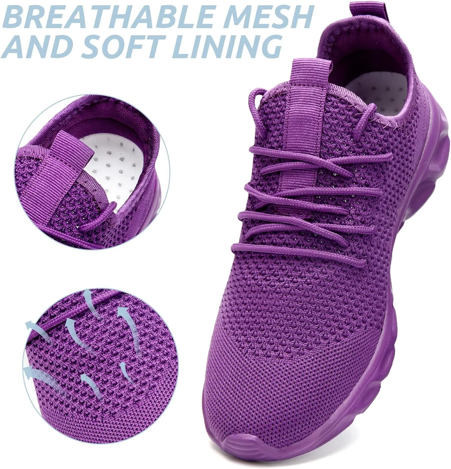 Running Womens Shoes Fashion Walking Sports Gym Tennis Breathable Slip on Ladies Non Slip Lightweight Jogging Sneakers