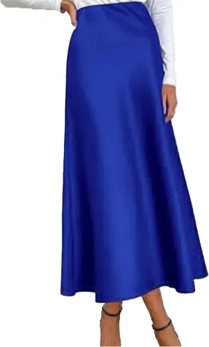 SEMATOMALA 2025 Women Long Satin Spring Summer Skirt Silk Elegant High Waist Cocktail Party Wedding Flared Midi Skirts