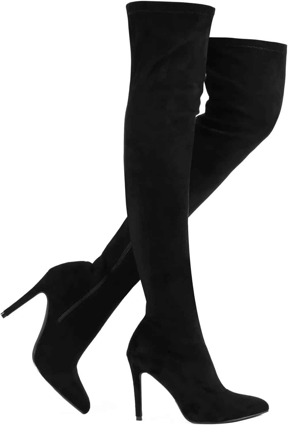 Shoe'N Tale Women Over The Knee High Stretchy Leather Thigh High Snow Boots
