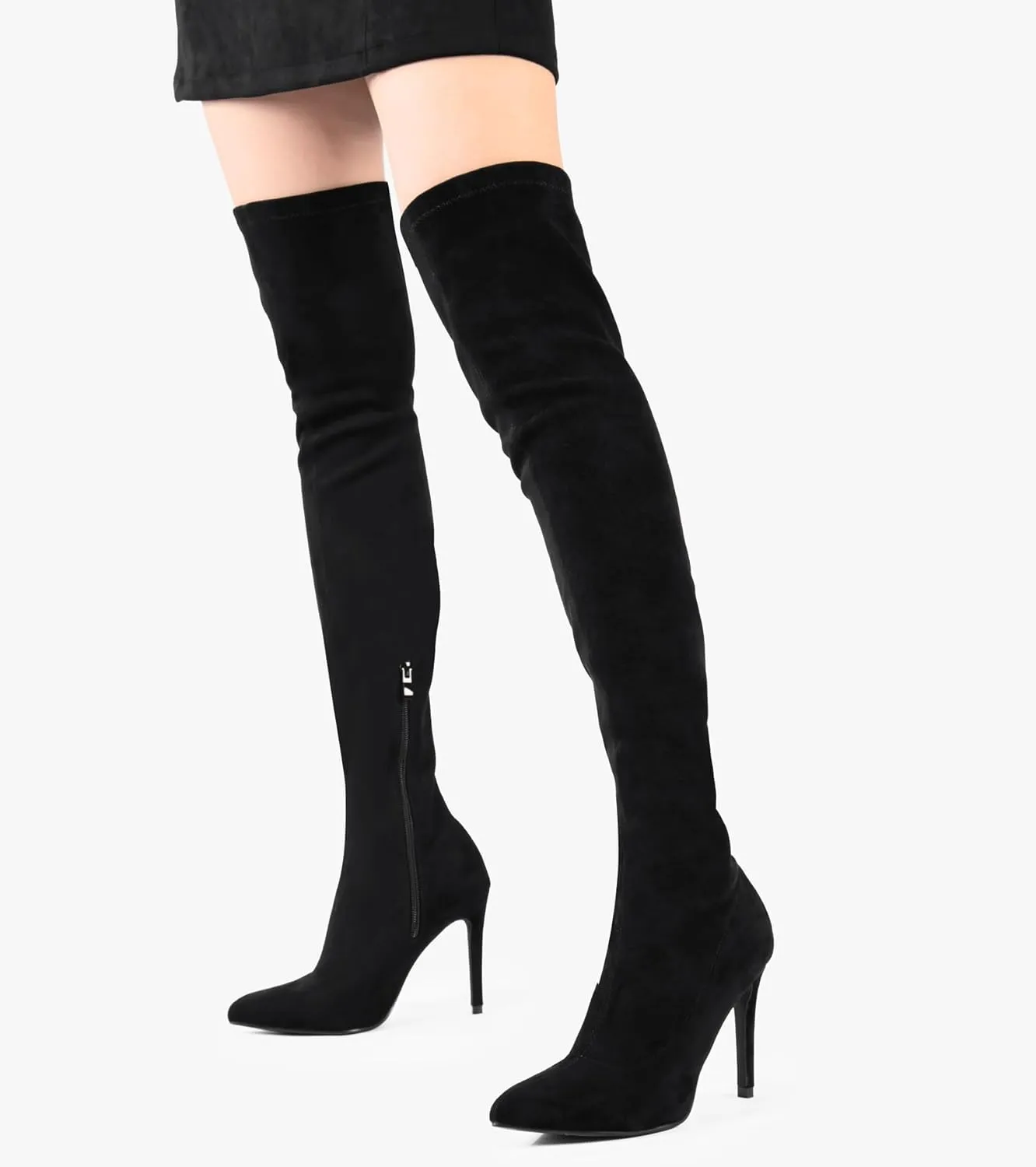 Shoe'N Tale Women Over The Knee High Stretchy Leather Thigh High Snow Boots