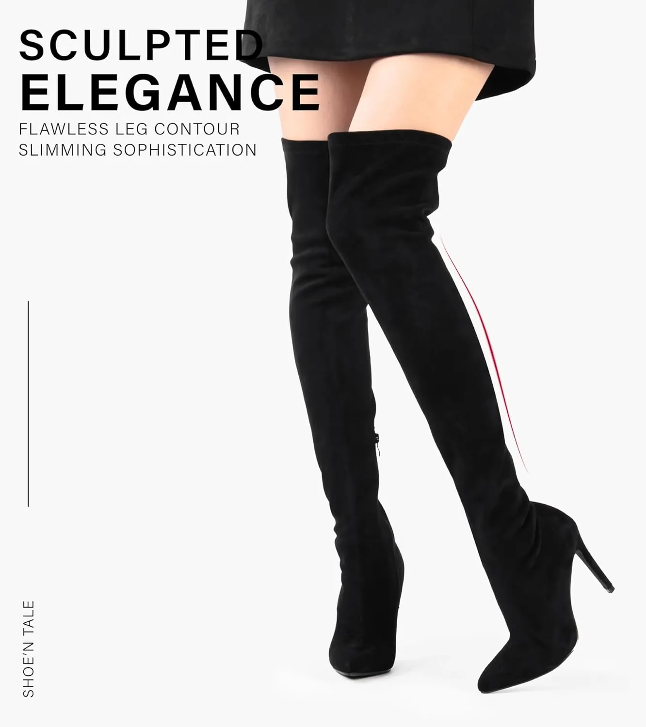 Shoe'N Tale Women Over The Knee High Stretchy Leather Thigh High Snow Boots
