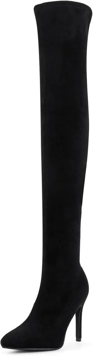Shoe'N Tale Women Over The Knee High Stretchy Leather Thigh High Snow Boots