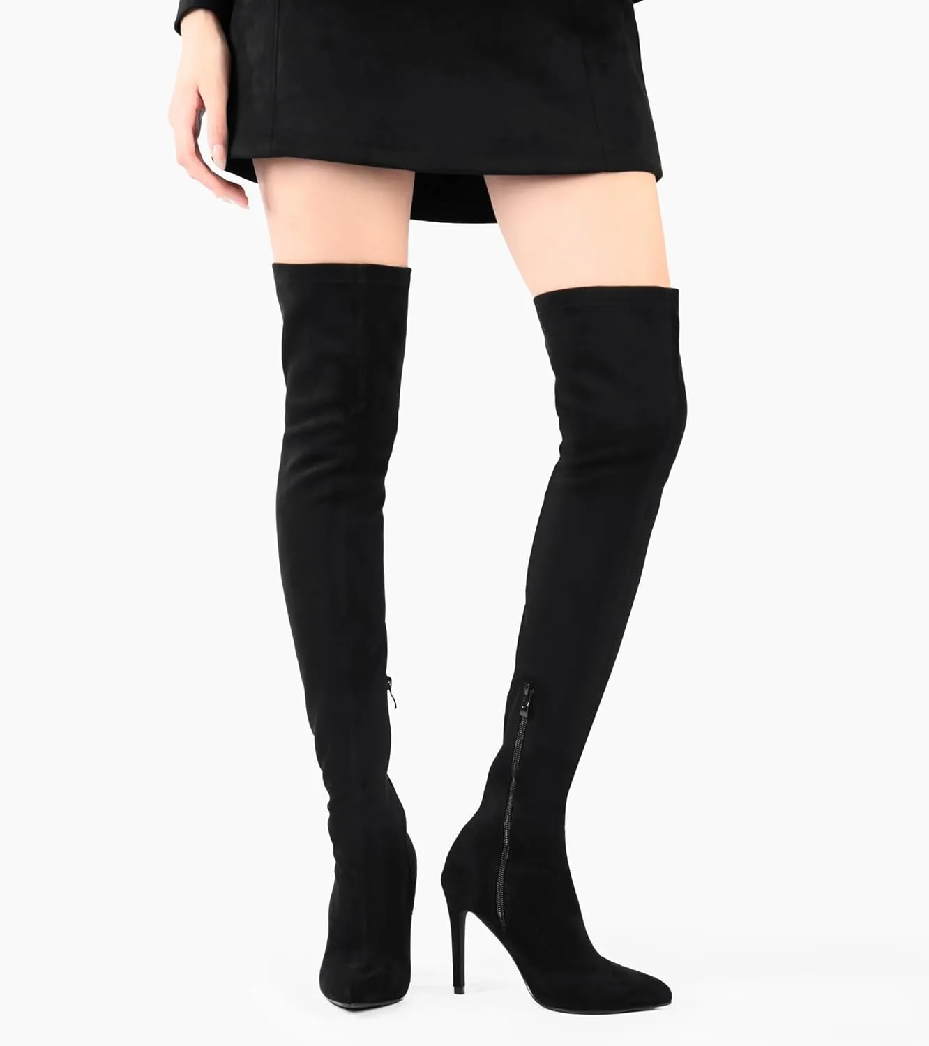 Shoe'N Tale Women Over The Knee High Stretchy Leather Thigh High Snow Boots