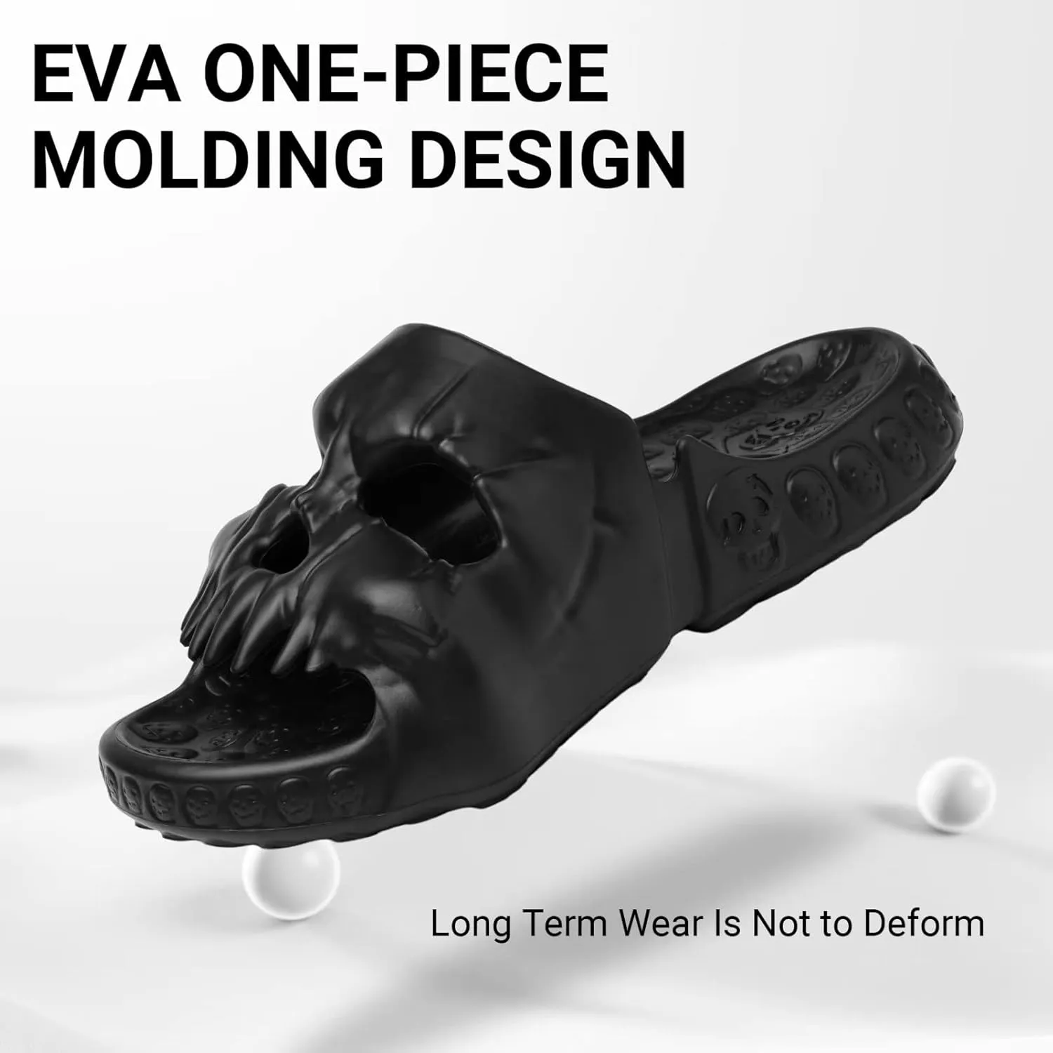 Skull Slide Sandals for Women Men Anti-Slip Cushioned Slippers EVA Thick Soft Slides Open Toe Slide on Indoor Outdoor Beach Pool Sandals
