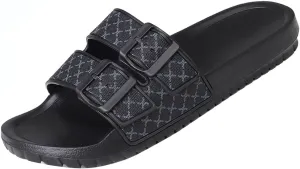 Slides for Women and Men Pillow Slippers,Double Buckle Adjustable EVA Flat Sandals,Shower Shoes