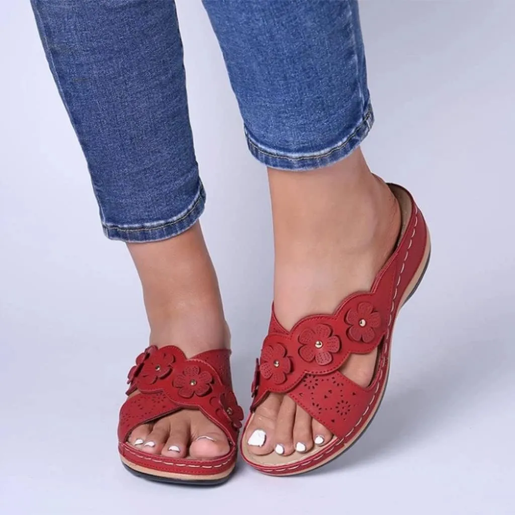 Slip On Wedges Sandals for Women Arch Support Cushioned Slides Summer Beach Slippers Versatile Dressy Shoes