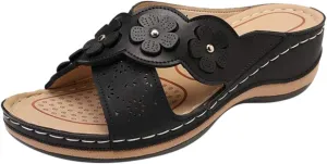 Slip On Wedges Sandals for Women Arch Support Cushioned Slides Summer Beach Slippers Versatile Dressy Shoes