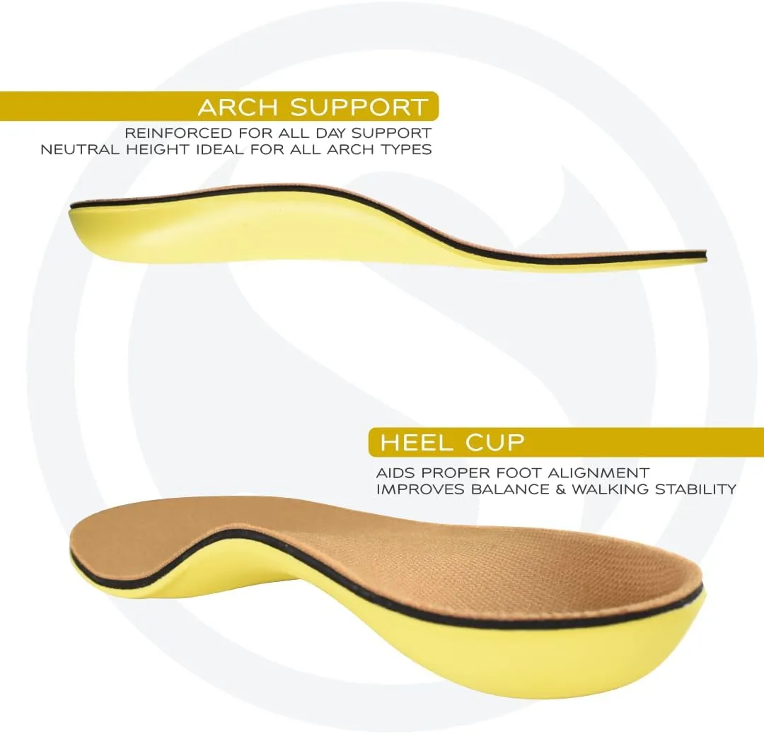 SoleAid I Performance Insole, Neutral Height Semi-Flex Arch Support Orthotic for Plantar Fasciitis Relief, Shock Absorbing, Anti-Fatigue, All Day Comfort Shoe Insert (Women 9-9.5 / Men 7-7.5)