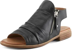 Spring Step Jalaya Women's Leather Sandals with Dual Zippers & Cushioned Sole
