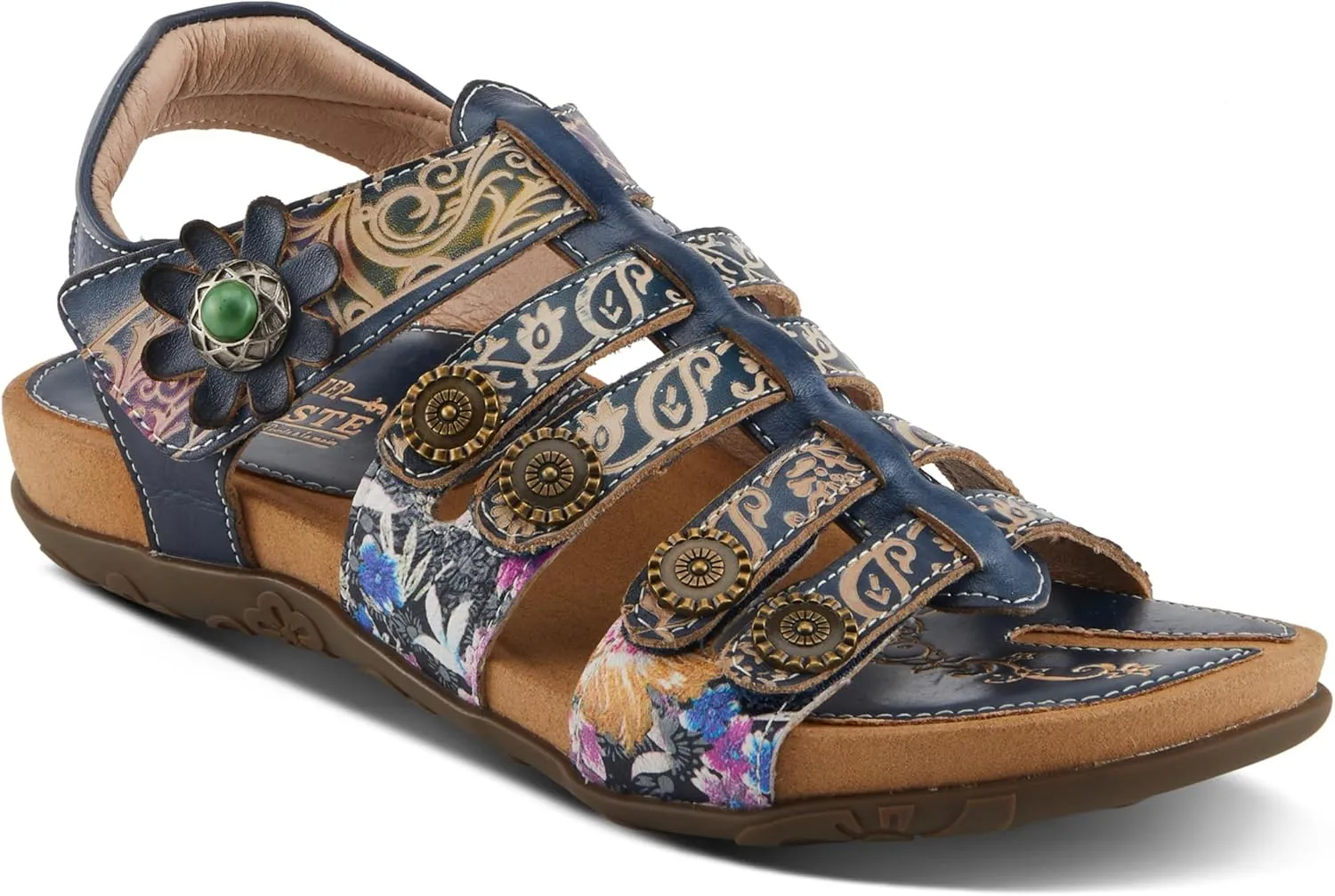 Spring Step L'Artiste Women's ACTIONETTA Artistic Sandals with Multiple Hook and Loop Closures