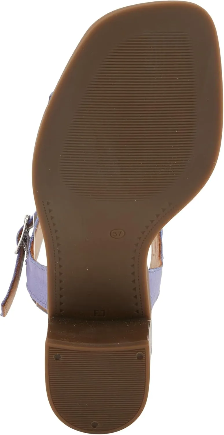 Spring Step NIFONA Women's Embossed Leather Sandals with Cushioned Footbed and Stacked Heel
