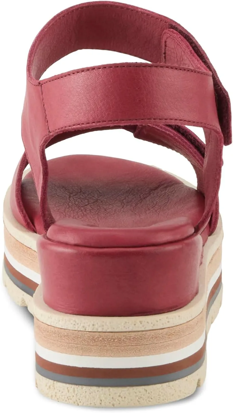 Spring Step Women's Hileman Leather Platform Sandal | Cushioned Footbed, Adjustable Strap, Flexible Sole – Comfortable Heel Sandals for All Day Wear