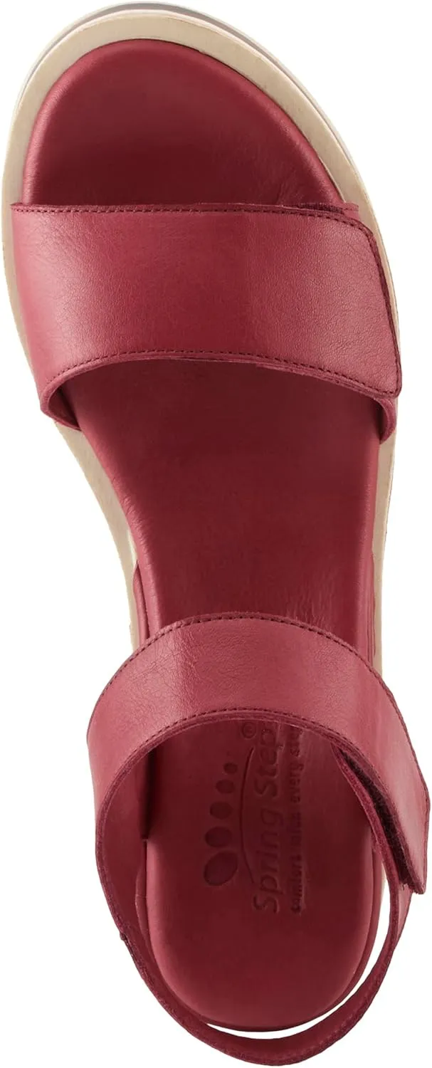 Spring Step Women's Hileman Leather Platform Sandal | Cushioned Footbed, Adjustable Strap, Flexible Sole – Comfortable Heel Sandals for All Day Wear