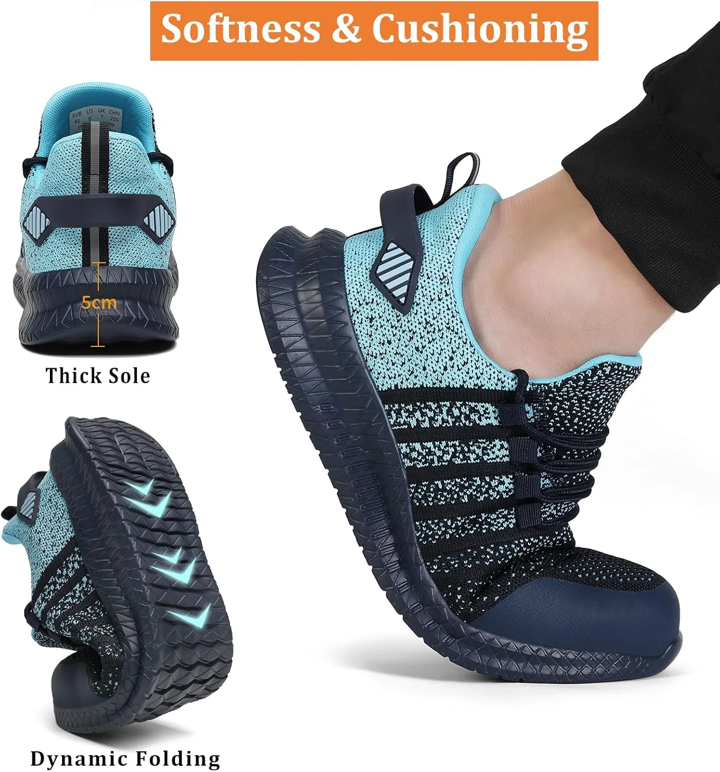 Steel Toe Shoes for Men and Women Comfortable Lightweight Work Safety Shoes Puncture Proof Slip Resistant Indestructible Sneakers Construction Work Utility