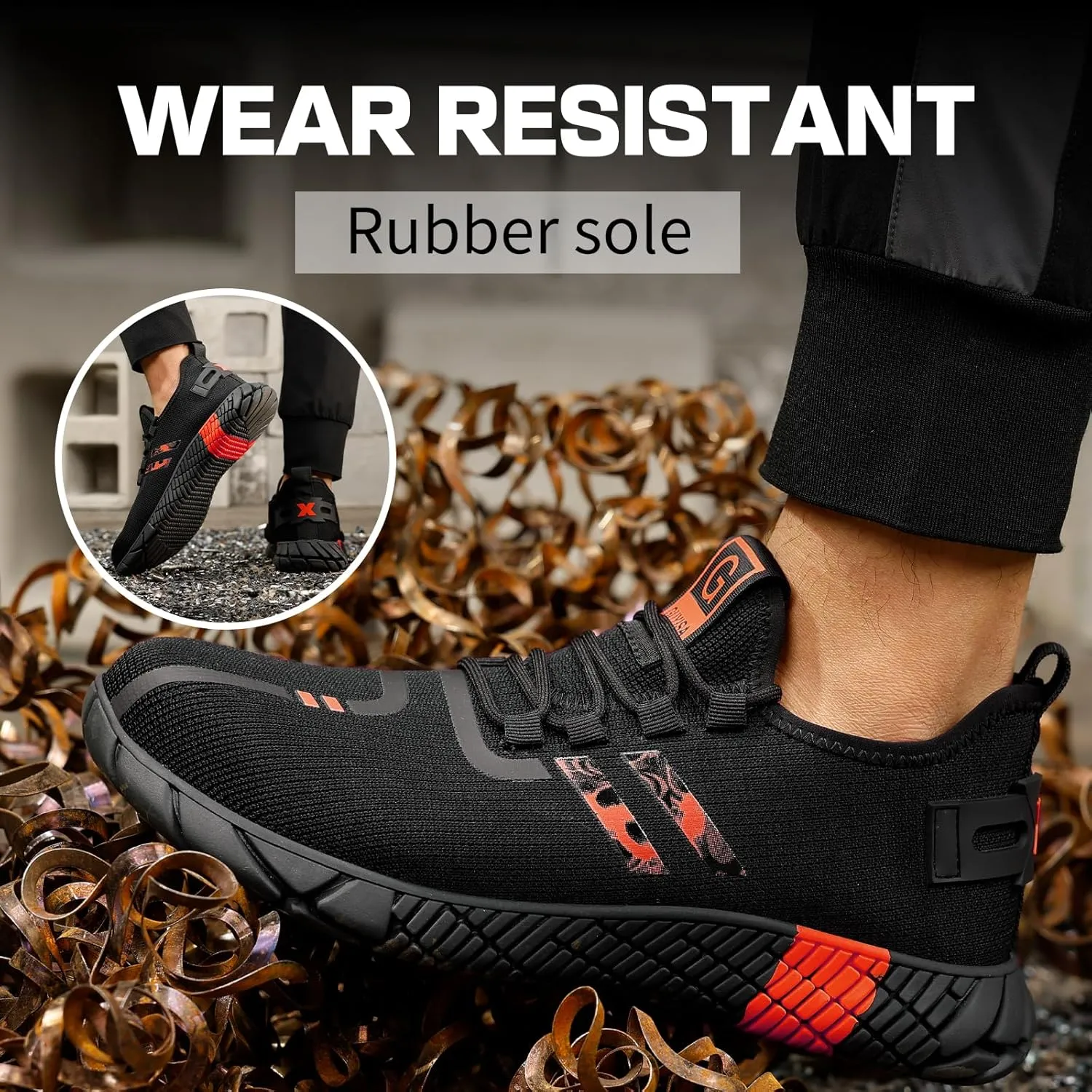 Steel Toe Shoes for Men Work Safety Shoes for Men Comfortable Puncture Proof Sneakers Steel Toe Tennis Sneakers Construction Indestructible Work Utility Footwear