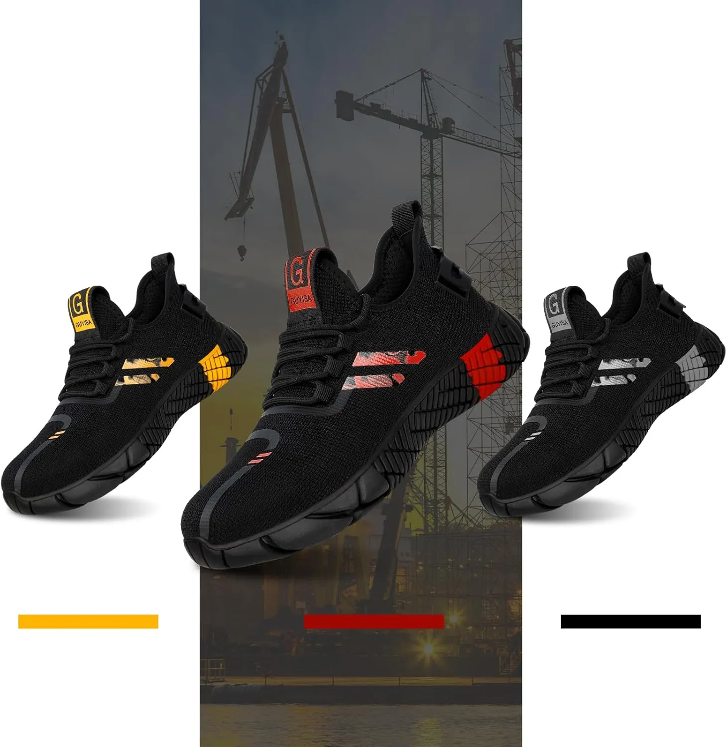 Steel Toe Shoes for Men Work Safety Shoes for Men Comfortable Puncture Proof Sneakers Steel Toe Tennis Sneakers Construction Indestructible Work Utility Footwear