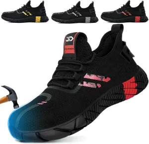 Steel Toe Shoes for Men Work Safety Shoes for Men Comfortable Puncture Proof Sneakers Steel Toe Tennis Sneakers Construction Indestructible Work Utility Footwear
