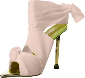 Stiletto Sandals for Women Fashion Casual Cross Straps Lace up Hollow Thin High Heel Shoes Summer Solid Pointed Toe Open Toe Heeled Sandals