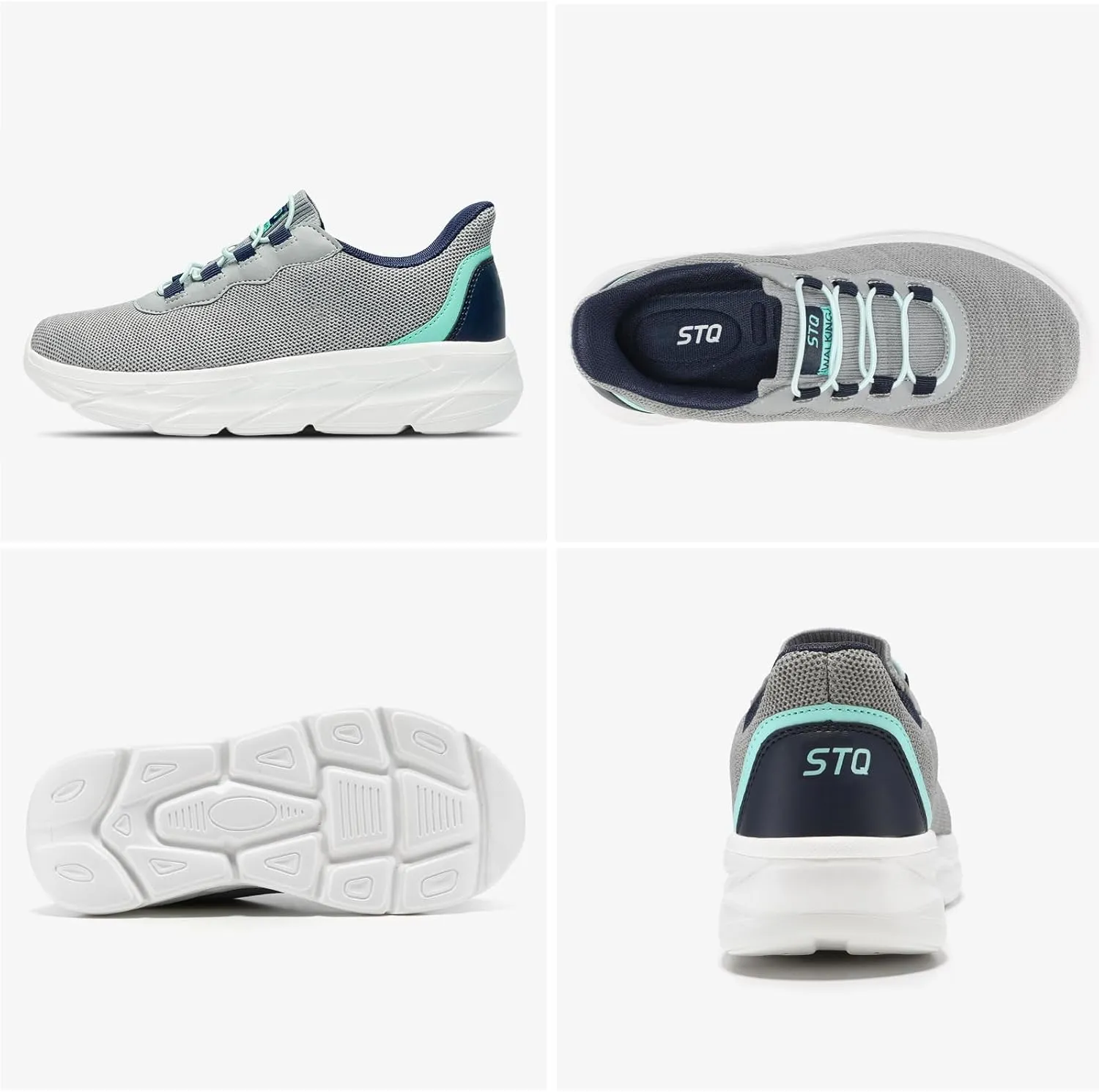 STQ Women's Slip On Walking Shoes Active Cushion Comfortable Tennis Breathable Non Slip Athletic Gym Workout Cross Training Sneakers