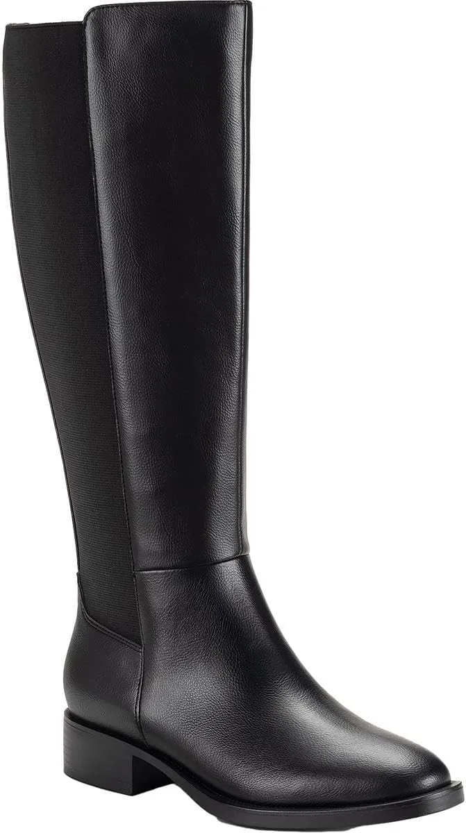 Style & Co. Womens Eloise Zip Up Slip On Knee-High Boots Black 8.5 Medium (B,M)