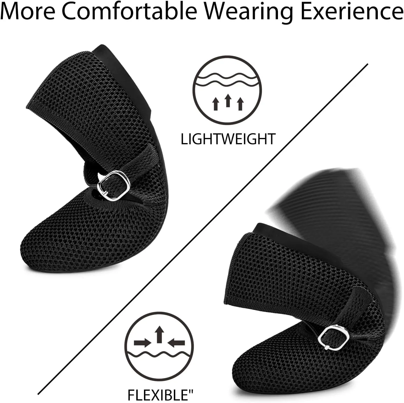 Tanamo Mary Jane Shoes Flats for Women Round Toe Shoes Ballet Flats Comfortable Dressy Adjustable Straps Casual Office Work Wedding Washable Knit Slip On
