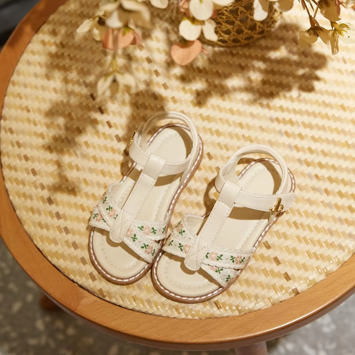 THEE BRON Toddler Girls Gladiator Sandals - Cushioned Comfy Shoes for Princess Summer Play