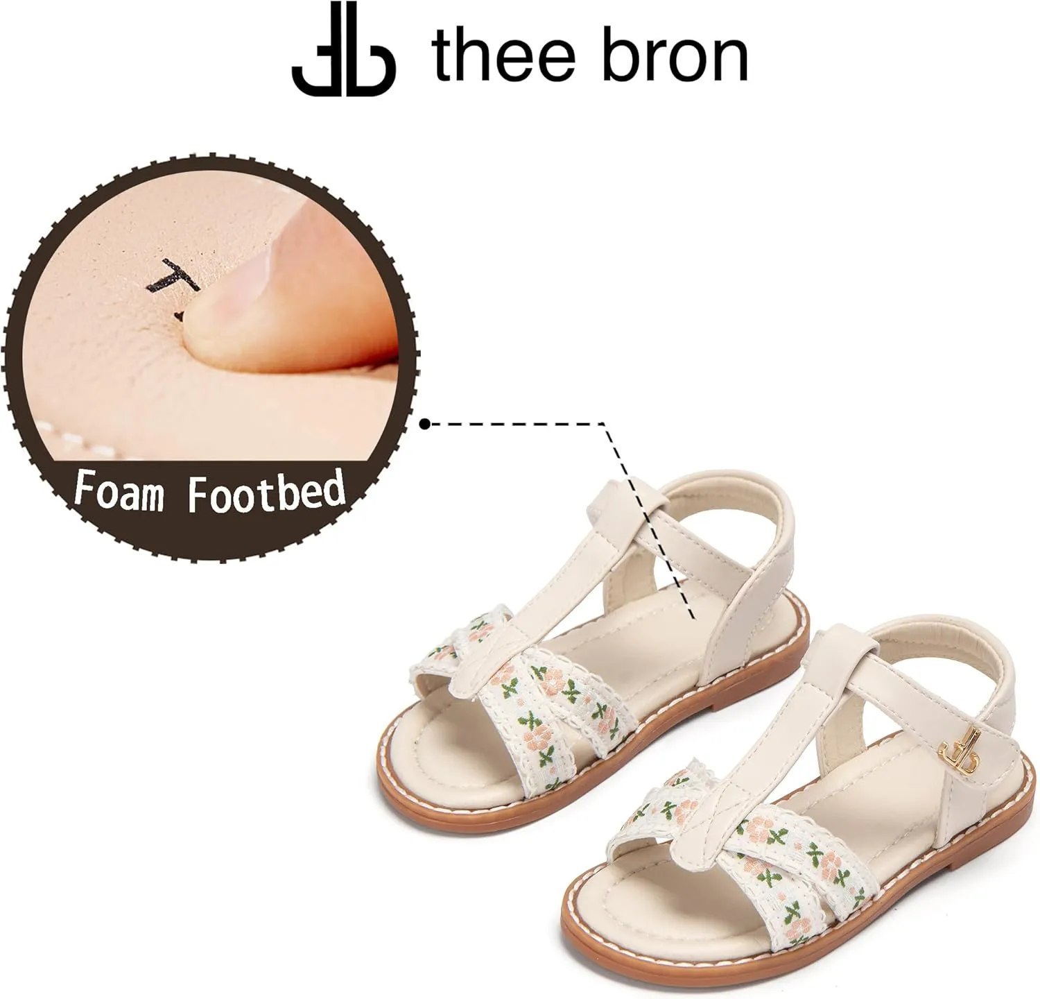 THEE BRON Toddler Girls Gladiator Sandals - Cushioned Comfy Shoes for Princess Summer Play
