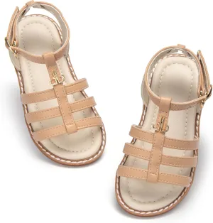 THEE BRON Toddler Girls Gladiator Sandals - Cushioned Comfy Shoes for Princess Summer Play
