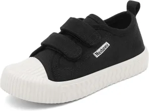 Toddler Boys & Girls Sneaker Adjustable Slip On Canvas Hook and Loops Walking Shoes,Size 5-12