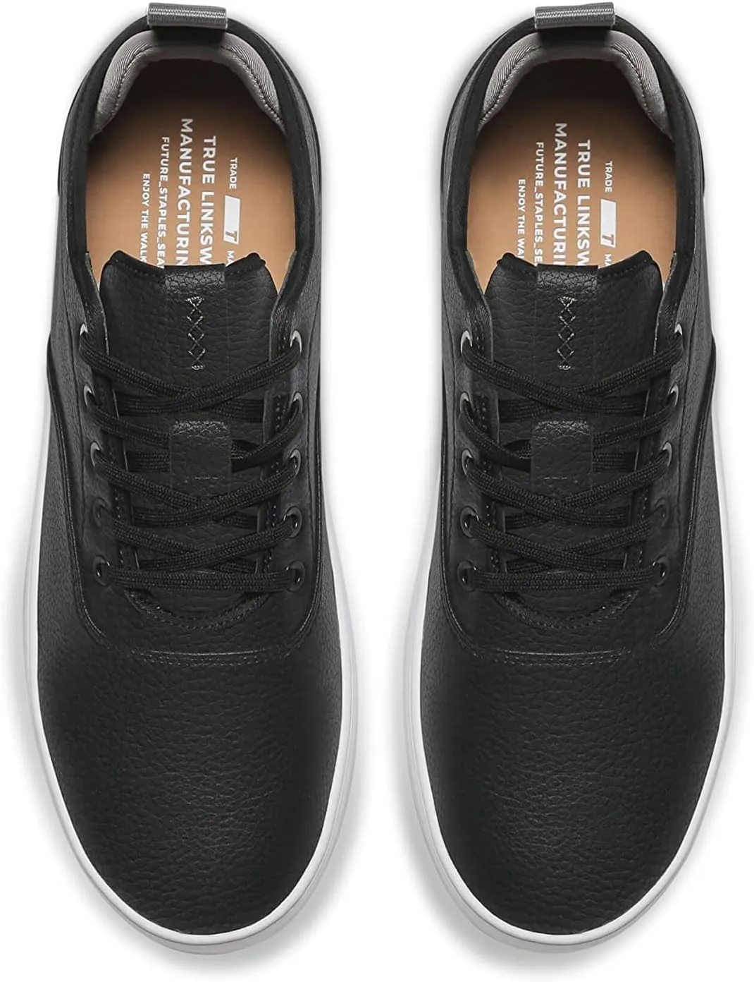 TRUE Linkswear FS-01 Women's Sneakers - Weather Resistant, Eco-Genuine Leather, Classic Style for All-Day Wear, Black