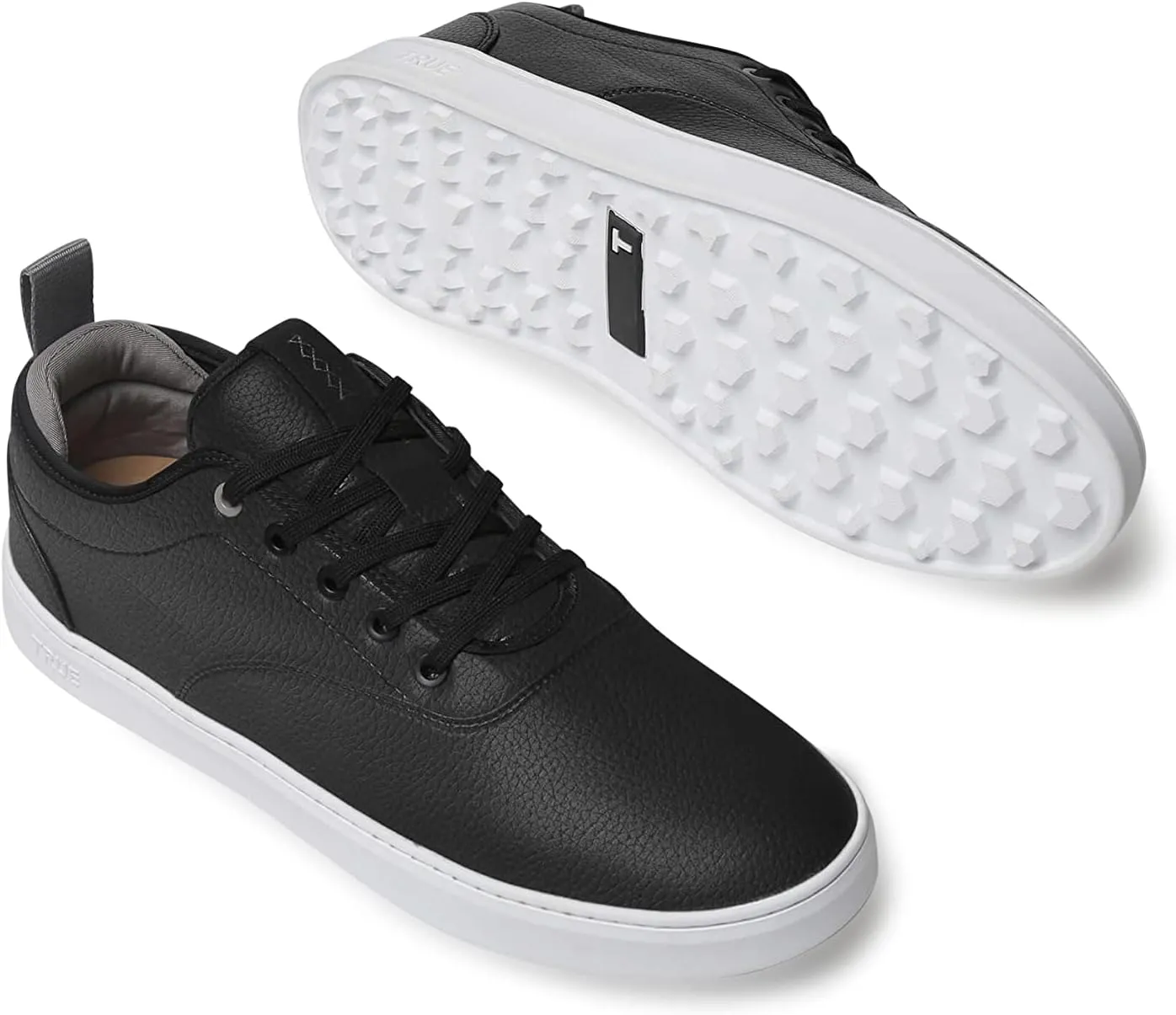 TRUE Linkswear FS-01 Women's Sneakers - Weather Resistant, Eco-Genuine Leather, Classic Style for All-Day Wear, Black