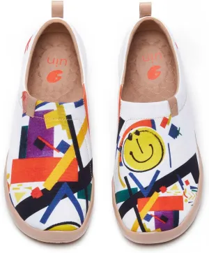 UIN Men's Slip Ons Canvas Lightweight Flats Sneakers Walking Casual Loafers Comfortable Art Painted Travel Shoes