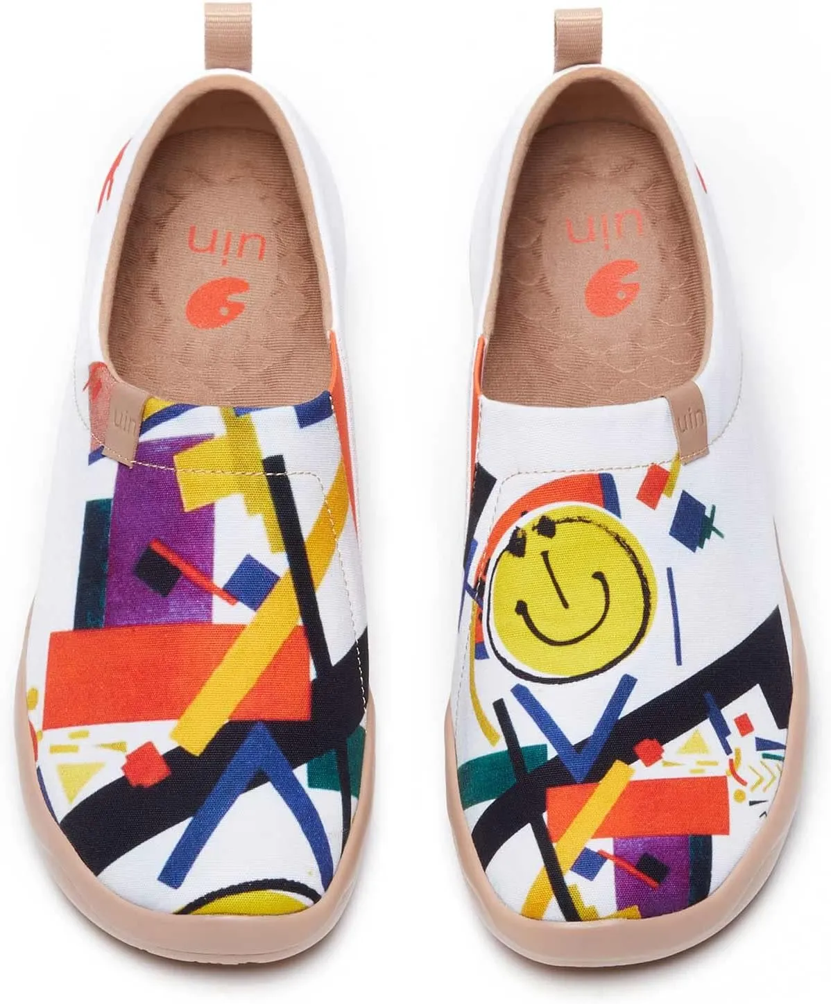 UIN Men's Slip Ons Canvas Lightweight Flats Sneakers Walking Casual Loafers Comfortable Art Painted Travel Shoes