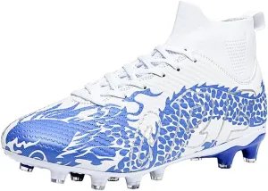 Unisex's AG Cleats Training Football Sneakers Sports Non-Slip Long Studs High-Top Soccer Shoes for Youth