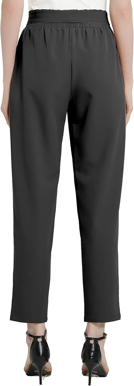 Urban CoCo Womens Casual High Waist Pencil Pants with Bow-Knot Pockets for Work