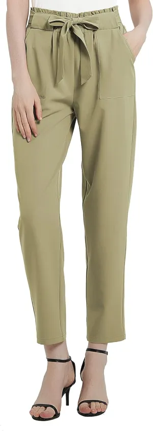 Urban CoCo Womens Casual High Waist Pencil Pants with Bow-Knot Pockets for Work