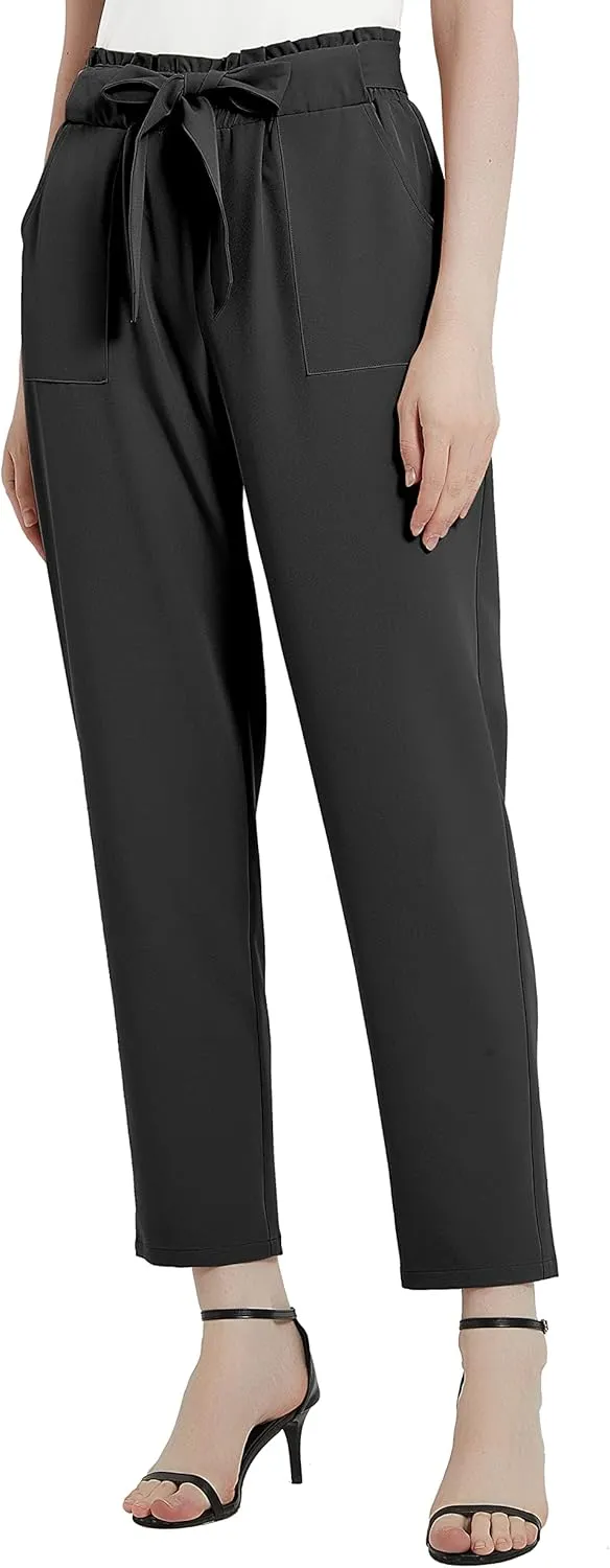 Urban CoCo Womens Casual High Waist Pencil Pants with Bow-Knot Pockets for Work