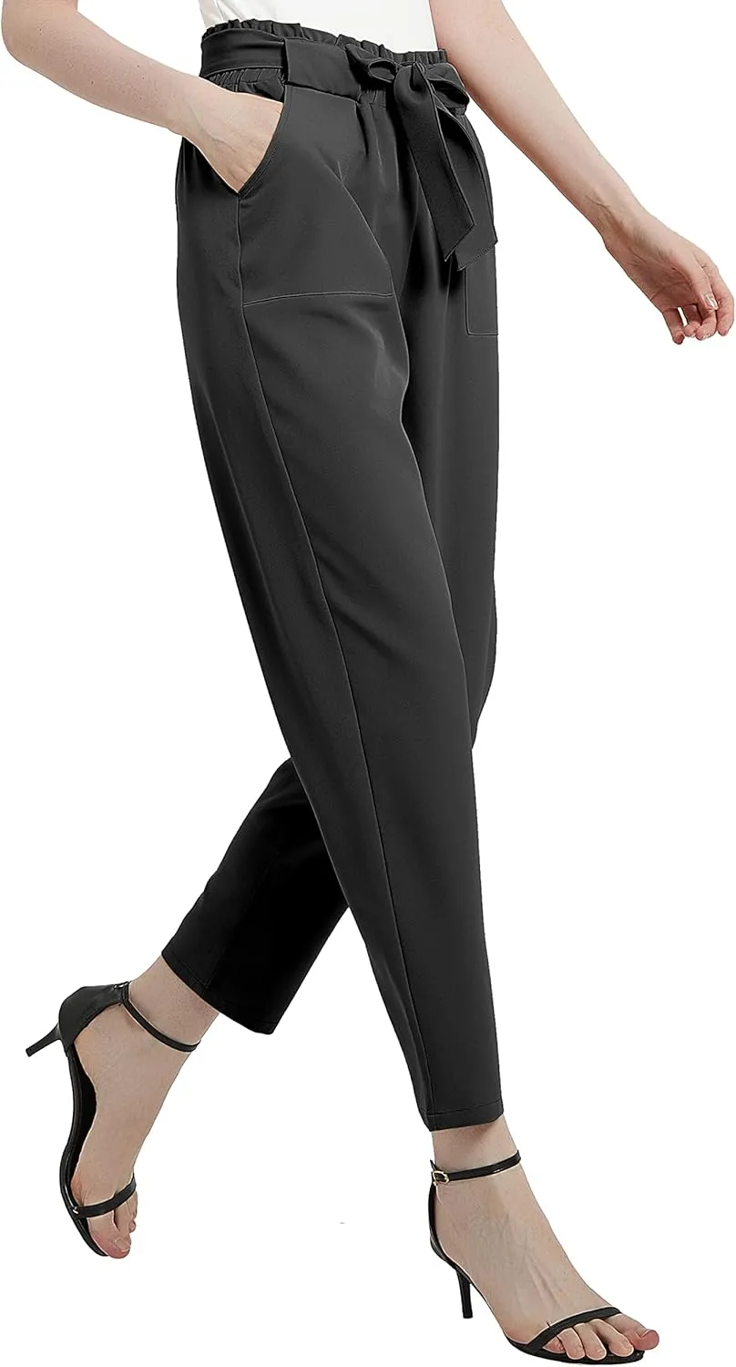 Urban CoCo Womens Casual High Waist Pencil Pants with Bow-Knot Pockets for Work