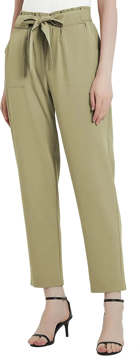 Urban CoCo Womens Casual High Waist Pencil Pants with Bow-Knot Pockets for Work