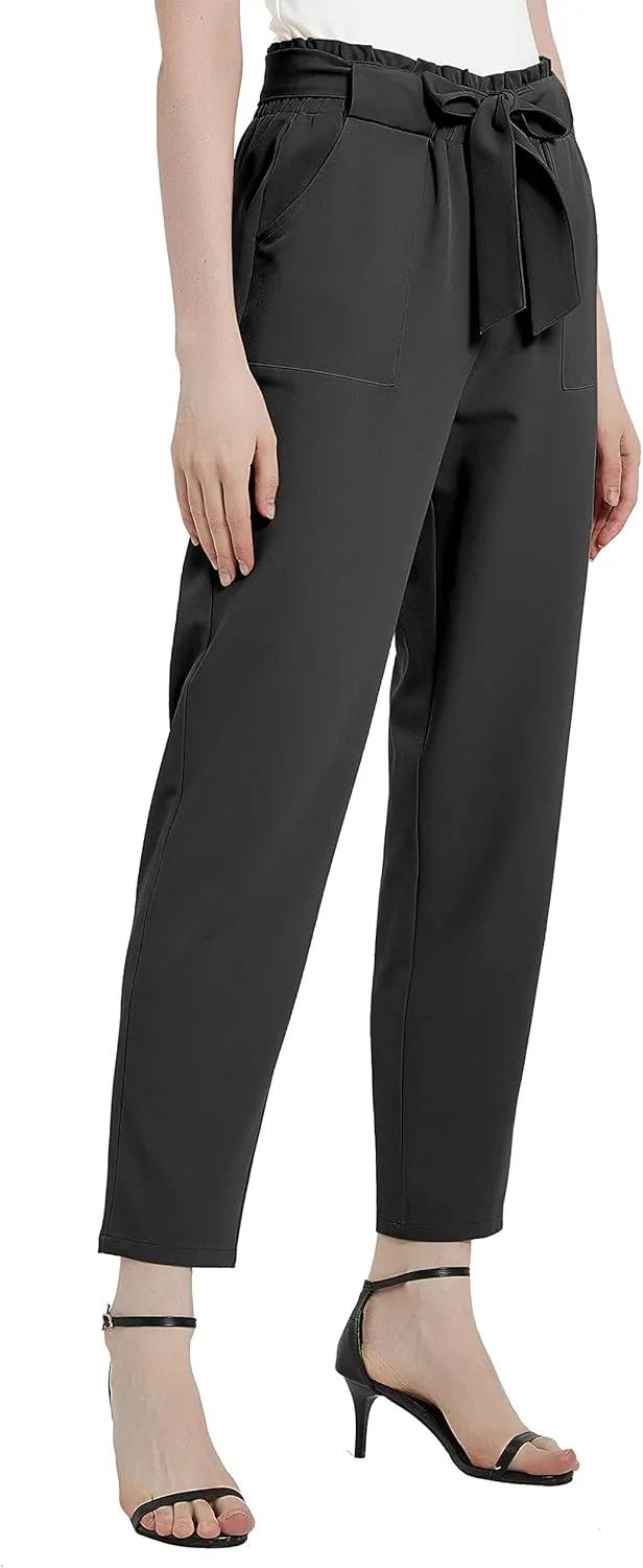 Urban CoCo Womens Casual High Waist Pencil Pants with Bow-Knot Pockets for Work