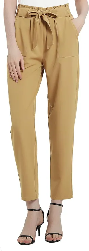 Urban CoCo Womens Casual High Waist Pencil Pants with Bow-Knot Pockets for Work